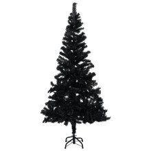 vidaXL Artificial Christmas Tree with Stand Black 180cm PVC Decoration Tree