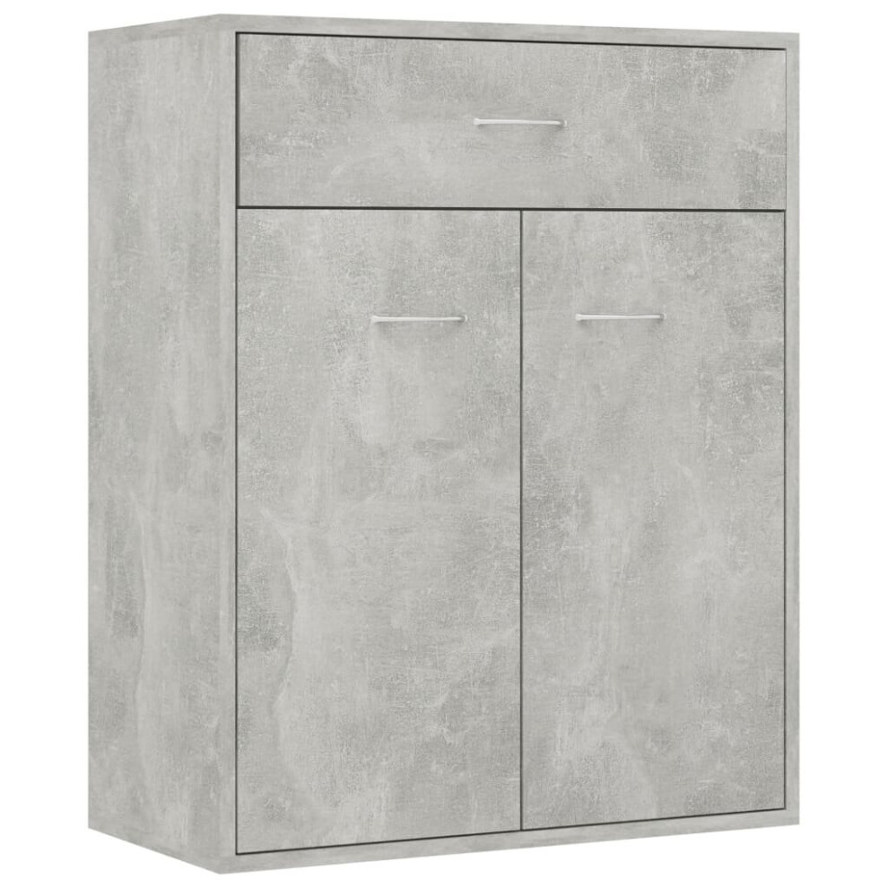 Vidaxl Sideboard Concrete Grey Engineered Wood Home Storage Drawer Cabinet