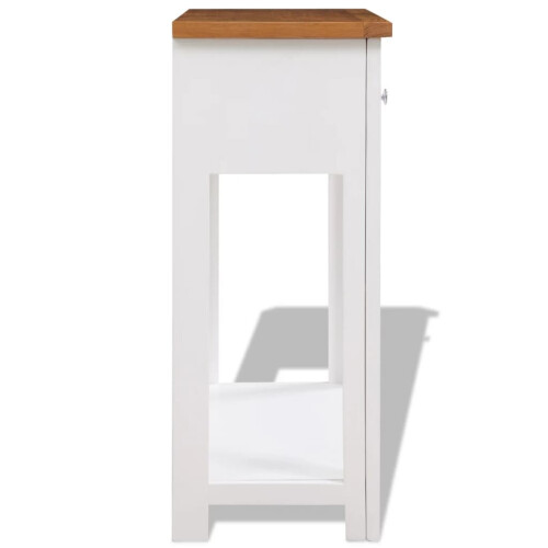 VidaXL vidaXL Solid Oak Wood Console Table 83cm Hallway Display Desk Stand Sideboard 2