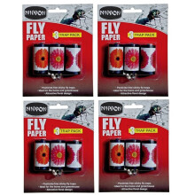 4xNippon Fly Papers Pack of 3 Sticky Flying Insect Trap Pesticide Free