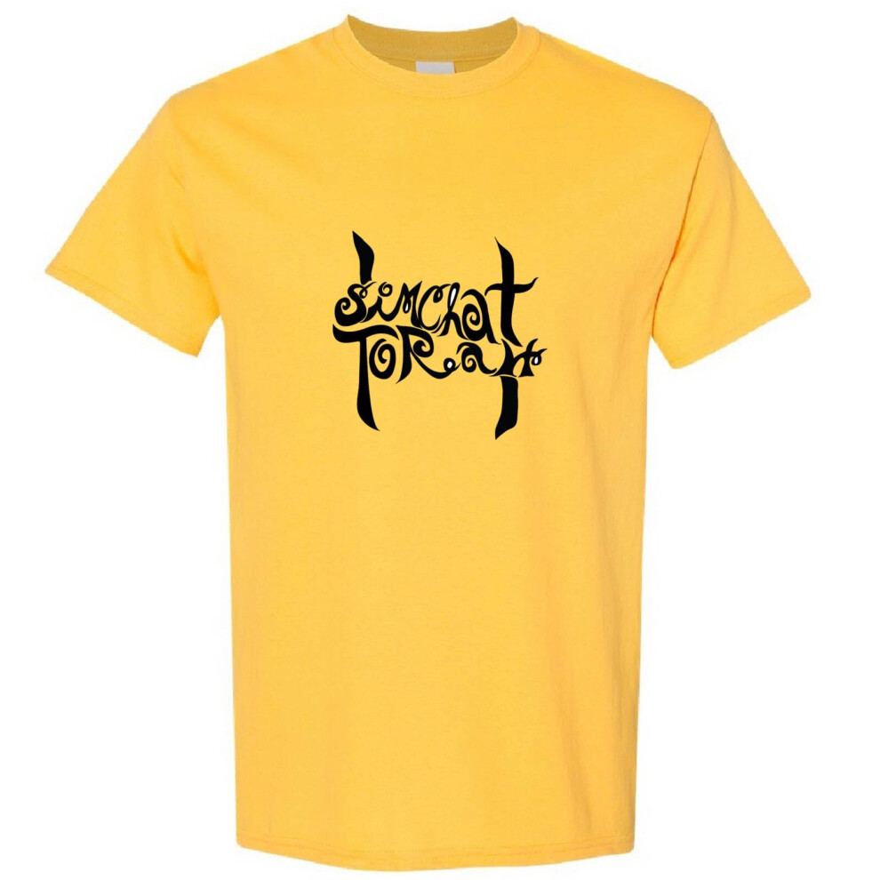 (Yellow, S) Simchat Torah Jewish Holiday Sukkot Festival Sign Men T Shirt Tee Top