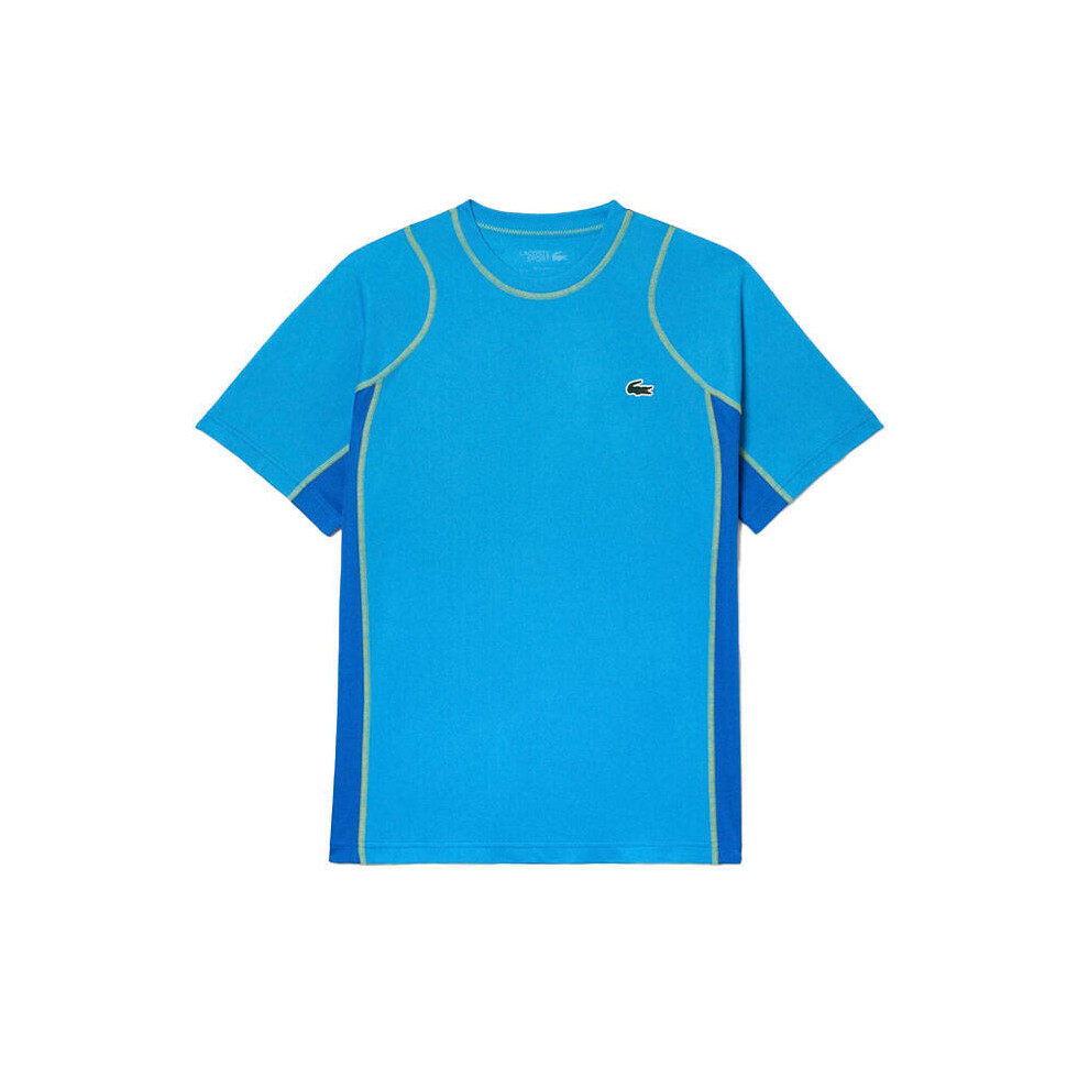 (S) Lacoste Mens Tennis T Shirt Blue Piqué Sports