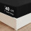 (Black, Double 40CM) Extra Deep Bed Sheets Fitted Sheets OR Plain Pillowcases Pair 25CM/40 CM Plain Bed Fitted Sheets 1