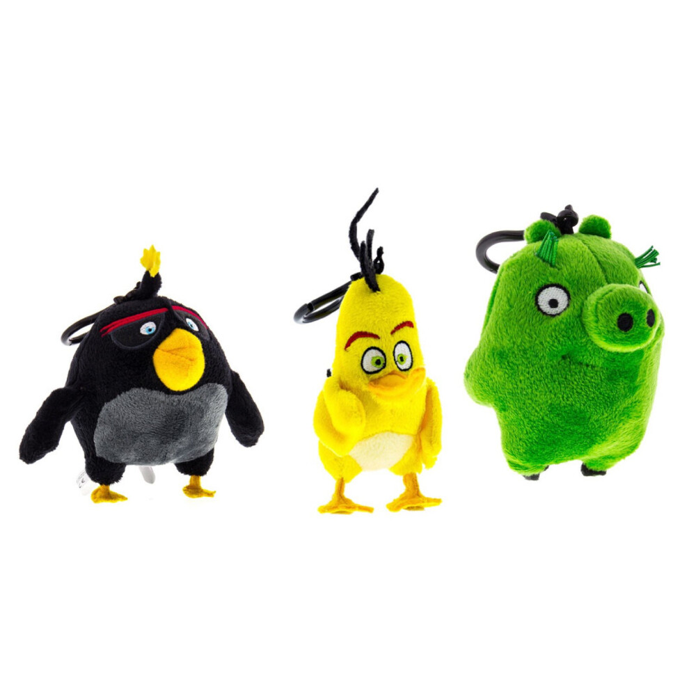 (Black, Yellow & Green Set of 3) Super angry Angry Birds plush toy Keychains