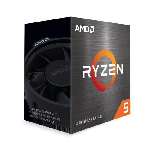 AMD AMD Ryzen 5 5600 6 Core Processor, 12 Threads, 3.5Ghz up to 4.4Ghz Turbo, 32MB Cache, 65W, with Wraith Stealth Cooler, No Graphics