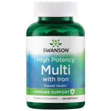 Swanson, Multi Plus Immunsystem-Unterstützung mit Eisen, Hohe Potenz, 120 Weichgelenkte Kapseln
