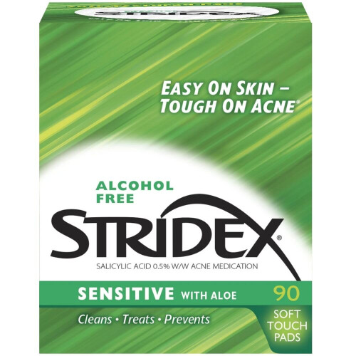 Stridex, Εύαφης με Αλόη, Αλκοόλ-Free, 90 Μαλακές Touch Πάνες