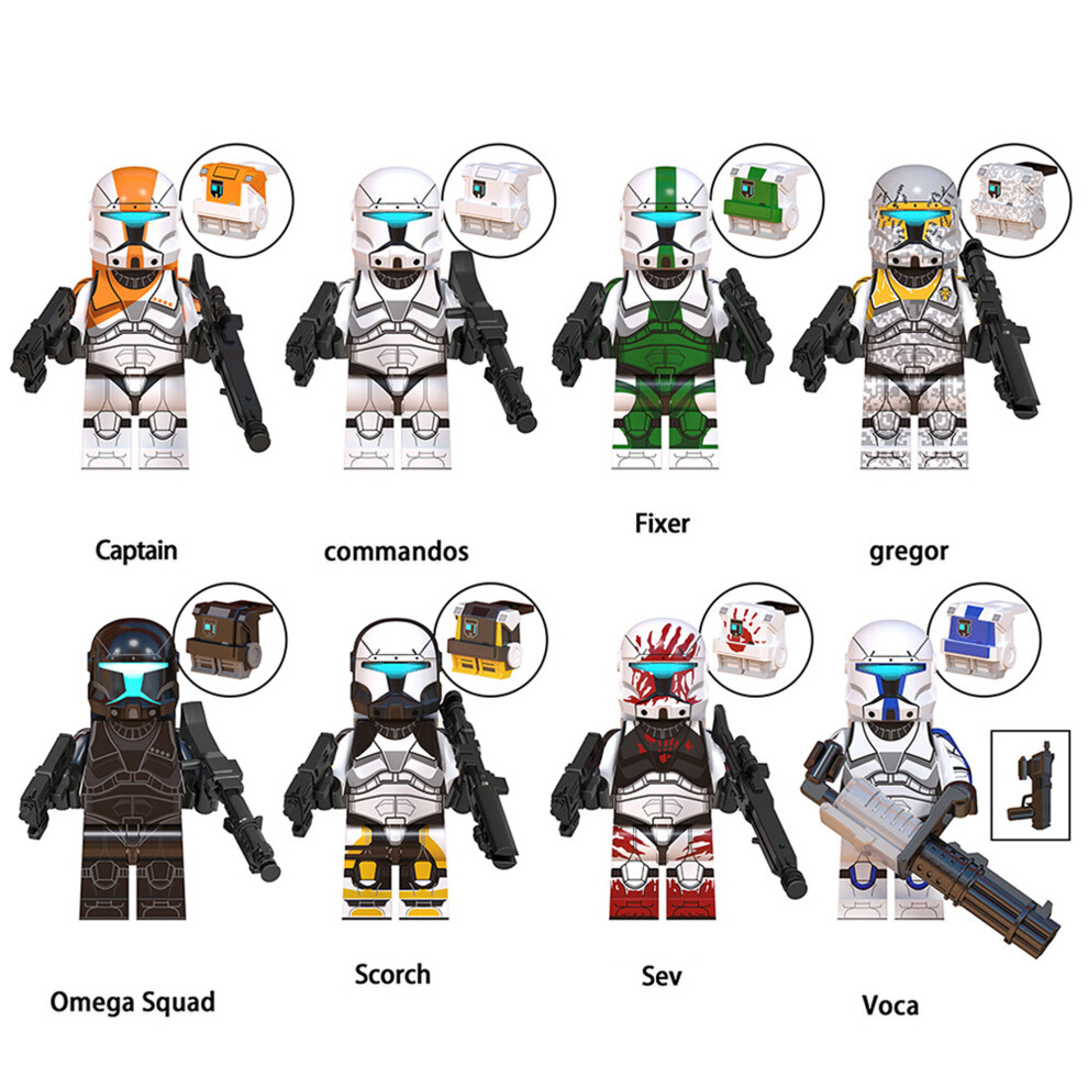 Bonxaif 8Pcs Star Wars Minifigures Clone Wars Fit Lego Toy