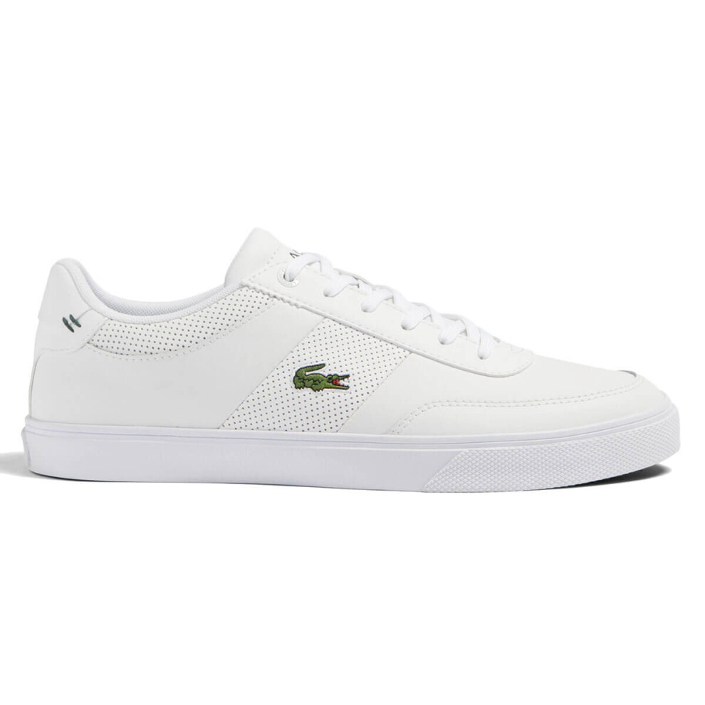 (UK 10, White/White) Lacoste Mens Courtmaster Pro 1231 SMA Vulcanised Leather Trainers