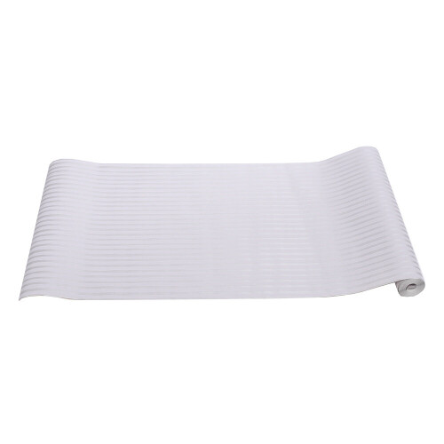 Living And Home Modern Sliver Grey Striped Non-woven Wallpaper Roll 1
