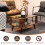 Costway 2-Tier Wooden Coffee Table Industrial Side Table Small Center Table 8
