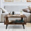 Costway 2-Tier Wooden Coffee Table Industrial Side Table Small Center Table 2