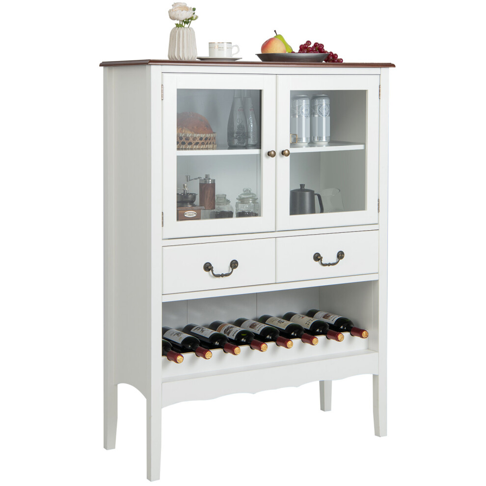 Buffet Cabinet Freestanding Storage Cabinet Corner Coffee Bar Station