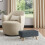 Living And Home Rectangular Tofu-shaped Footrest with Solid Wooden Legs 2