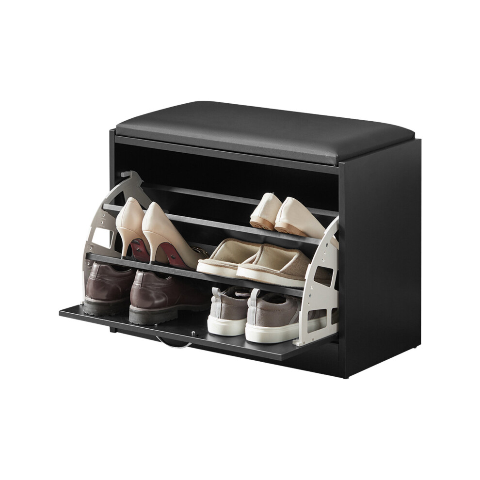 SoBuy FSR16-SCH, Hallway Shoe Bench Shoe Rack Shoe Cabinet , Black