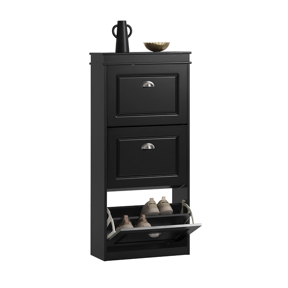 SoBuy FSR94-SCH,3 Drawers Shoe Cabinet Shoe Rack Shoe Storage Unit