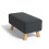 Living And Home Rectangular Tofu-shaped Footrest with Solid Wooden Legs 3