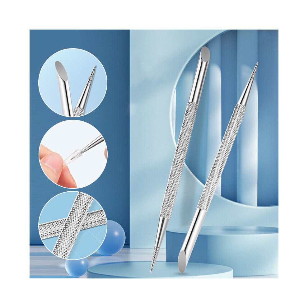 Paktoo Stainless Steel Cuticle Pusher Dead Skin Push Remover For Pedicure Manicure Nail