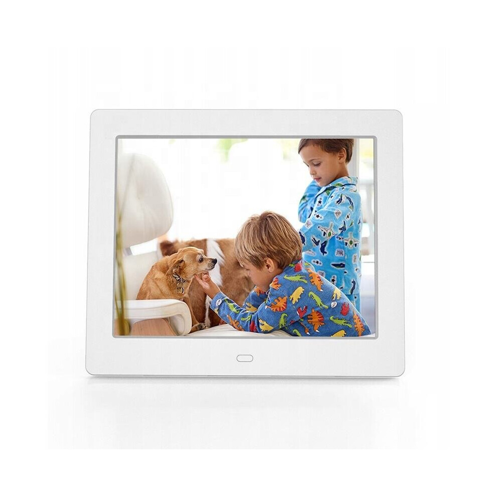 (Digital Photo Frame, 8 Inch) Digital Photos Frame Dementia Calendar Alarm Clock White 7552102978662