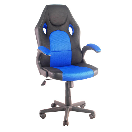 (Blue) Gaming Desk Office High Back Computer PC Chair Seat Swivel With