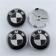 (Carbon Black) 4x 68MM Car BMW Wheel Centre Caps Hub Cover Badge Alloy
