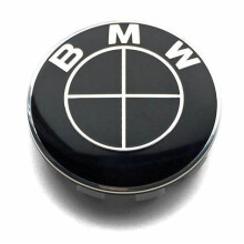 (Solid Black) 4x 68MM Car BMW Wheel Centre Caps Hub Cover Badge Alloy