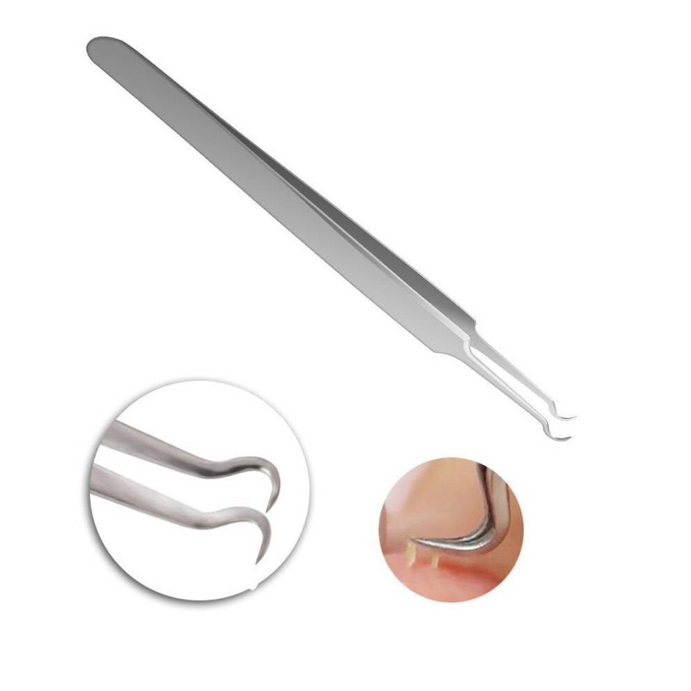 Blackhead Whitehead Tweezer with Curved Needle Stainless Steel Extractor Clips Acne Spot Pimple Remover Tool