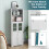Costway Tall Bathroom Storage Cabinet Freestanding Kitchen Pantry Cupboard 6