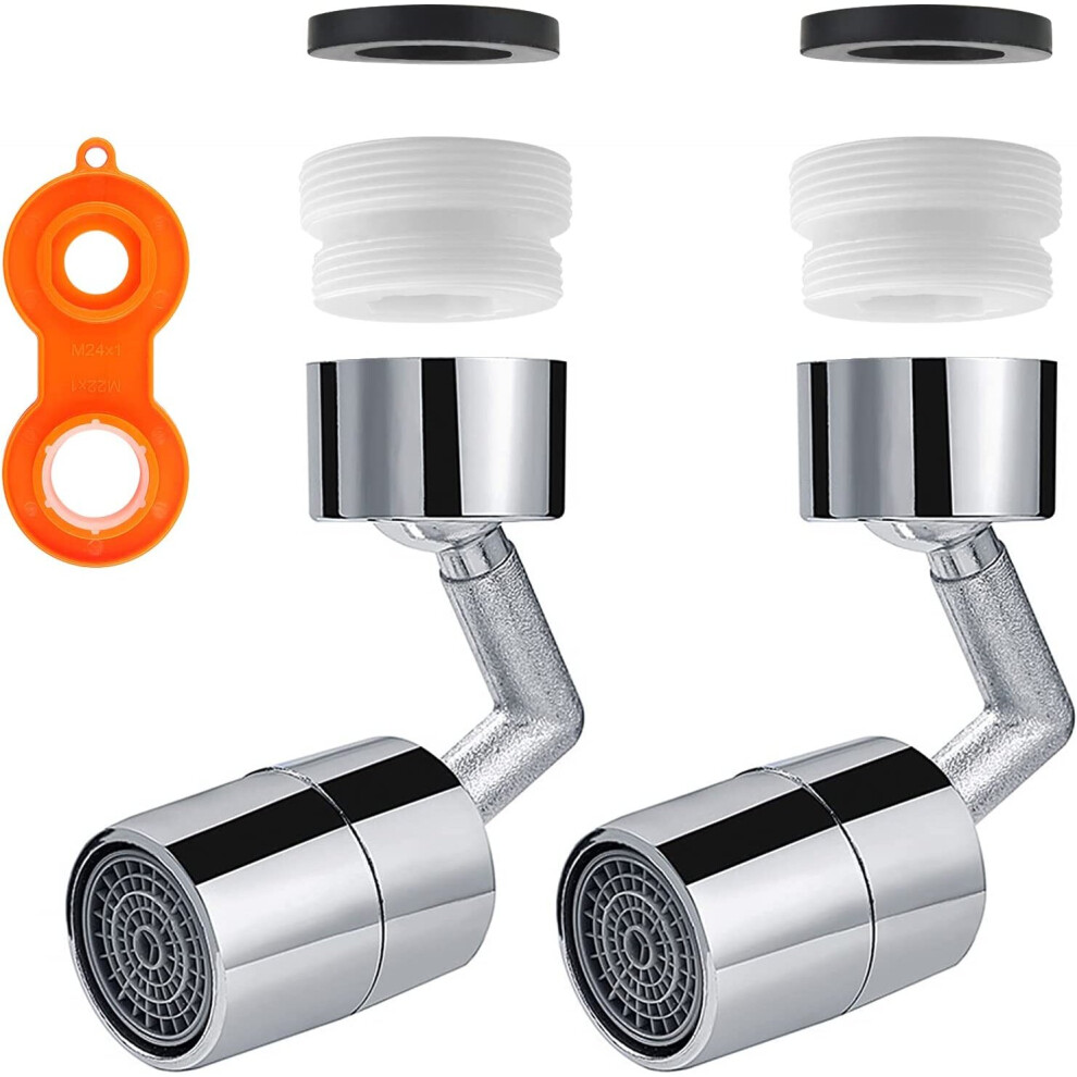2 Pack Swivel Faucet Aerator, 720 Degree Rotating Faucet Extender With Various Faucet Adapter, Universal Splash Filter Faucet 781238424126