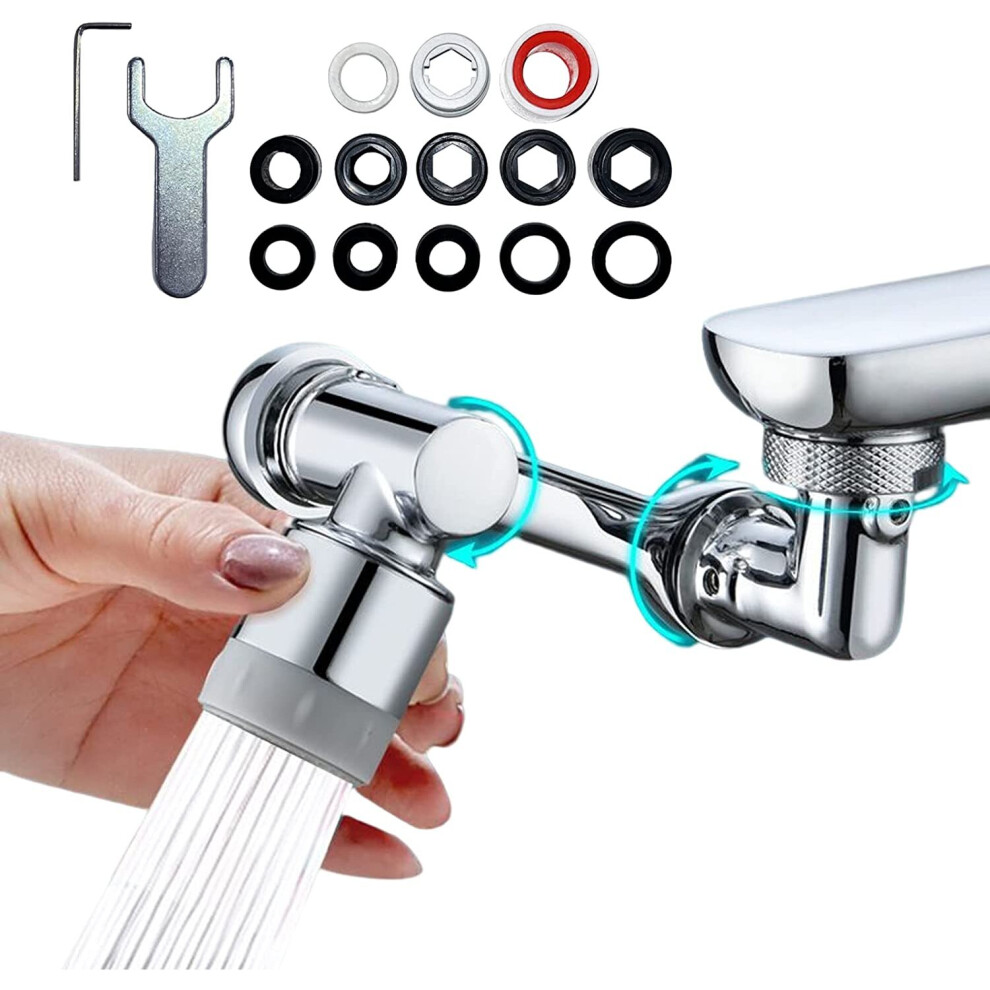 Rotating Faucet Extender,360Â¡Ã£+1080Â¡Ã£Swivel Robotic Arm Extension Faucet With 2 Water Outlet Modes,Suitable 781238423105