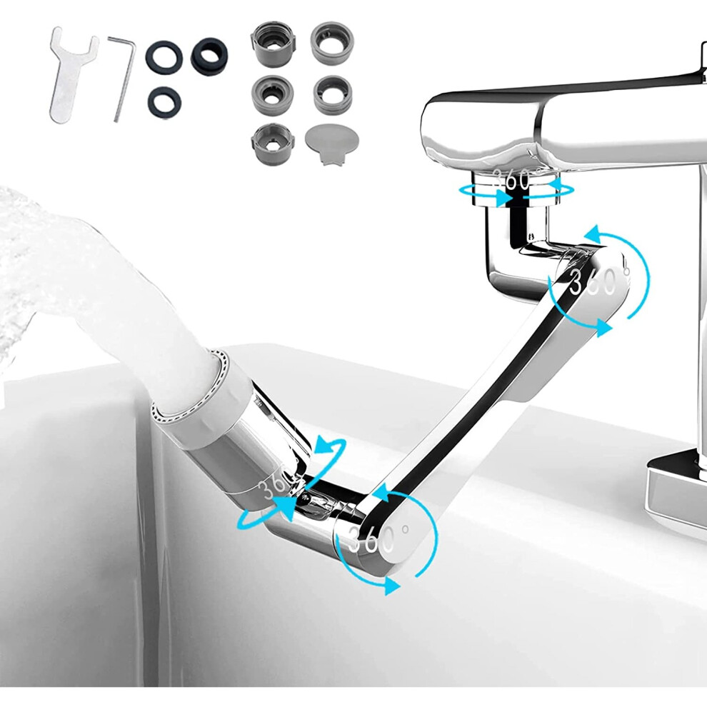 1440Â¡Ã£ Rotating Faucet Extender Aerator,Universal Splash Filter Faucet,1080+360 Big Angle Swivel Faucet Aerator Sink Face Wash Attachment With 2 781238423129