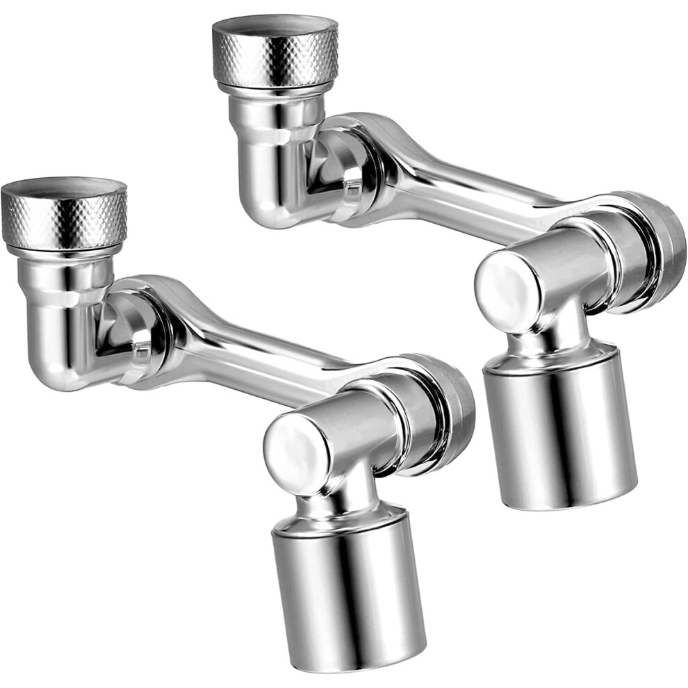 2Pcs Faucet Extender, 1080 Degree Swivel Faucet Aerator, Large-Angle Rotating Splash Filter Faucet, Bathroom Sink Sprayer Attachment, 781238424133