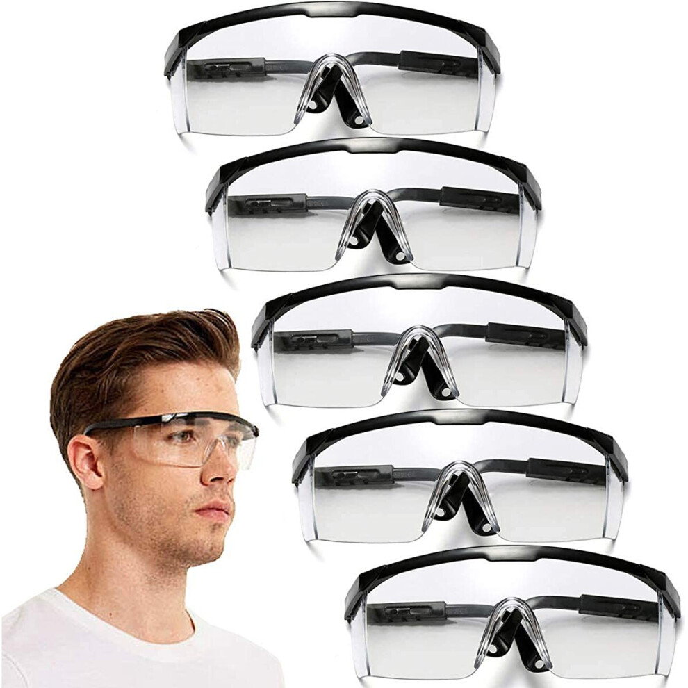 Safety Goggles, 5Pcs Adjustable Wide-Vision Protective Glasses, Lightweight Fog-Proof Safety Goggles 715279388819