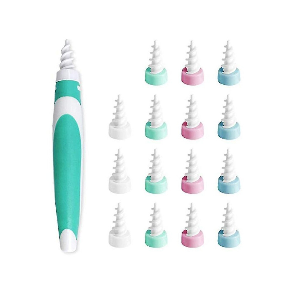 Ear Wax Removal Tool Set Ear Cleaning Spiral Swab Ear Care Kit With 15 Soft Replacement Tips