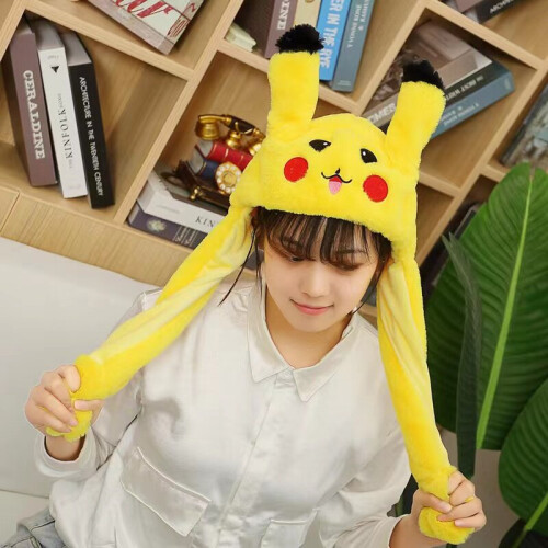 (Pikachu) Funny Hat with Moving Ears,Cute Bunny Ear Hat 2