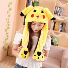 (Pikachu) Funny Hat with Moving Ears,Cute Bunny Ear Hat
