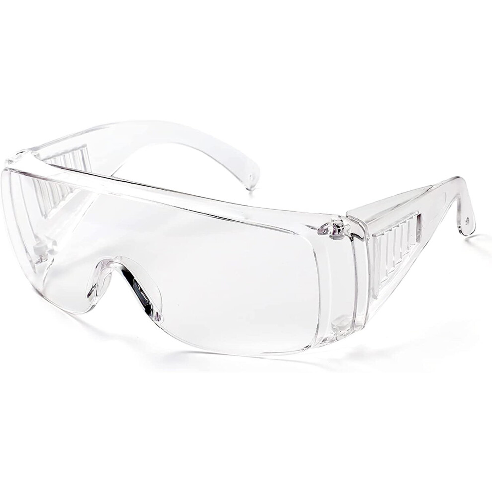 Safety Glasses Over Eyeglasses, Fog & Scratch Resistant Safety Goggles Clear Eye Protection 715279389205
