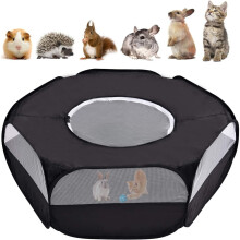Small Animal Playpen Breathable Pet Playpen Cage Tent with Zippered Cover Outdoor/Indoor Portable Fence Tent