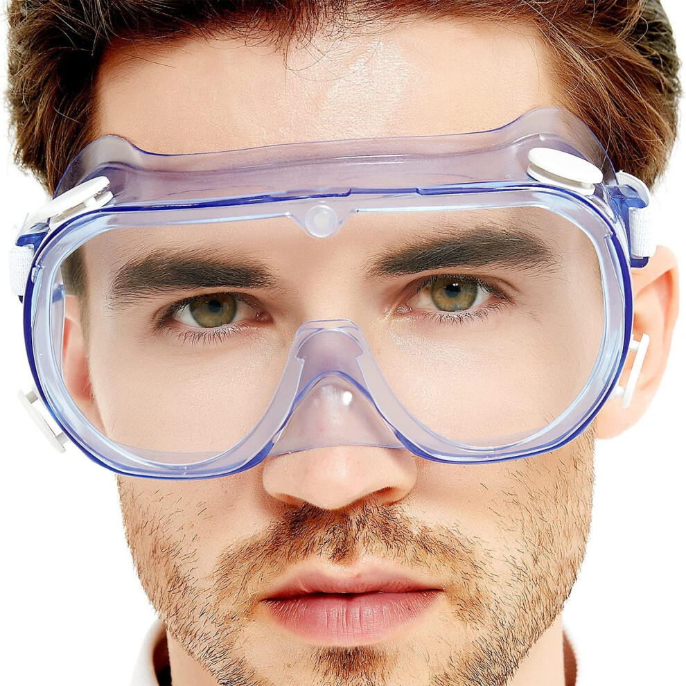 Protective Safety Goggles, Clear Lens Anti-Fog Protective Safety Goggles Lab Goggles Chemical Splash/Impact Goggle(2Pack) 715279389083