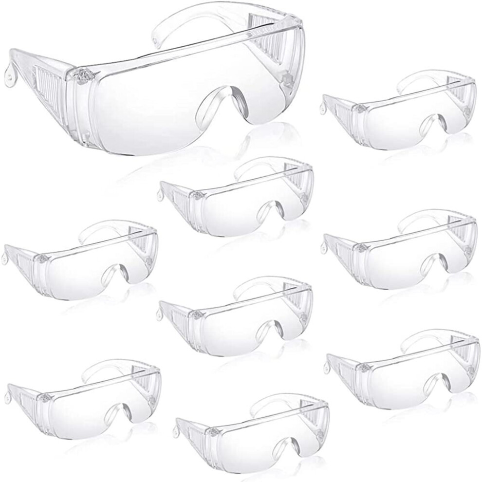 9Pcs Clear Safety Glasses, Protective Glasses Anti Fog Lab Goggles Over Glasses 715279389250
