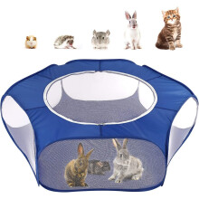 Small Animals Playpen, Waterproof Small Pet Cage Tent with Large Breathable Cover, Pop-up & Foldable Indoor/Outdoor Fence