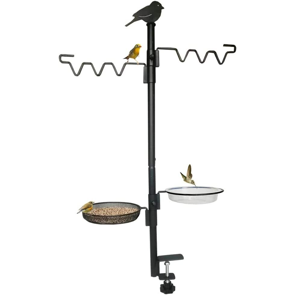 Deck Bird Feeder Station Kit Deck Bird Bath Hook Bird Feeding Pole