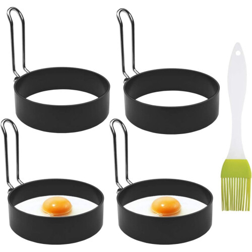 4 Pack Stainless Steel Eggs Maker Non Stick Round Egg Cooker