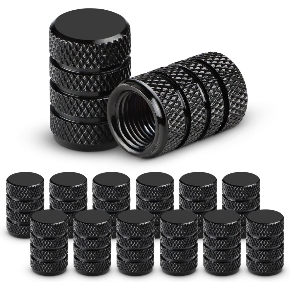 Car Tire Caps, 12Pcs Valve Stem Caps-, Universal Tire Valve Stem Caps Black 781238425581
