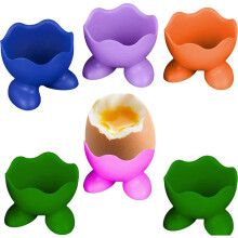 6Pcs Silicone Egg Cups Stands Holders