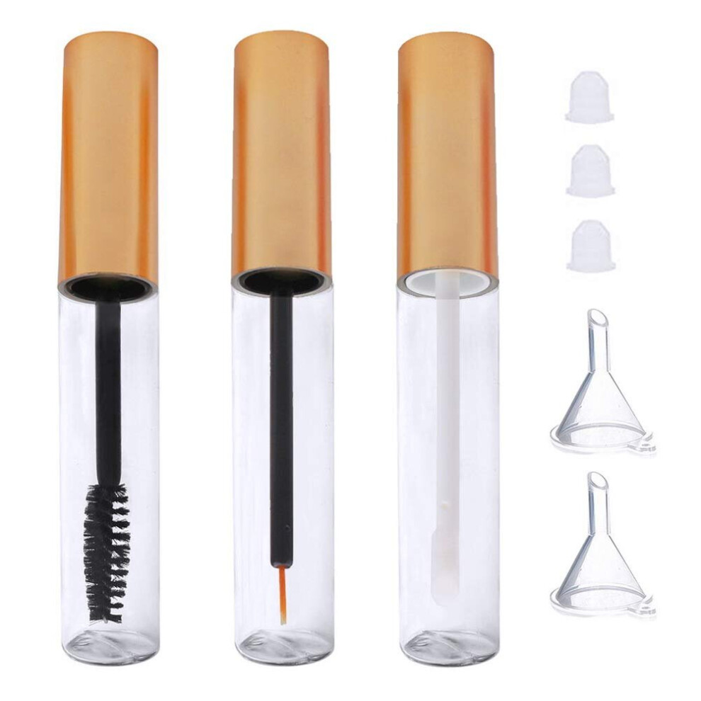 Xinyu Cream 10Ml Empty Mascara Tube,Eyeliner Tube And Lip Gloss Tubes,Eyelash Container Bottle With Funnels Transfer Pipettes3pcs