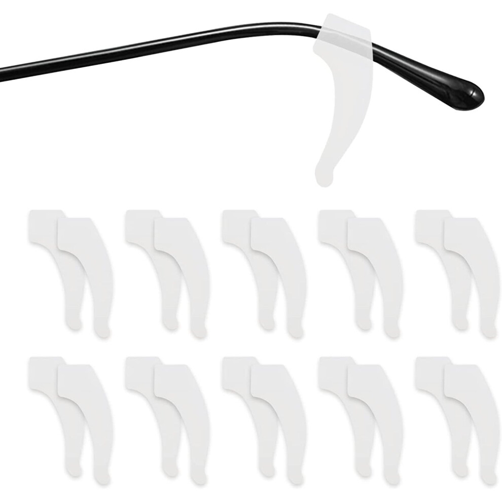 Xinyu 10 Pairs Silicone Anti Slip Glasses Ear Grips, Ear Grip Hooks, Eye Glass Temple Tips Sleeve Retainer, Eyeglasses Ear Clip, Sunglasses Ear Holder