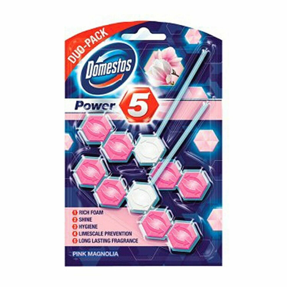 (Buy 1) Domestos Power5 Pink Magnolia Toilet Rimblock
