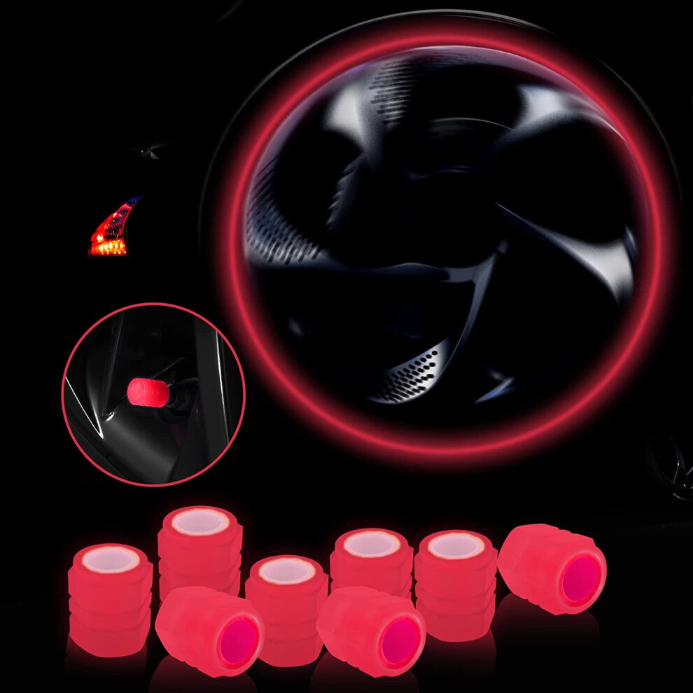 8 Pcs Luminous Wheels Cap Tire Valve Stem, Glow Luminous At Night, Air Caps Cover Fluorescent, Illuminated Auto Car Wheel Valve Stem Caps Cover Dark 781238425635