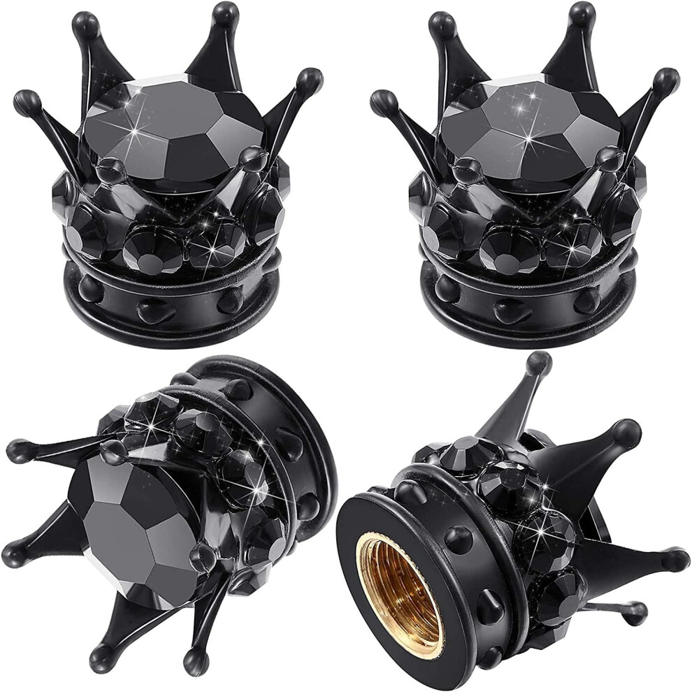 4 Pieces Tire Valve Stem Caps Bling Handmade Crystal Rhinestone Universal Chrome Vehicle Car Tire Caps Covers, Attractive Accessories 781238425864